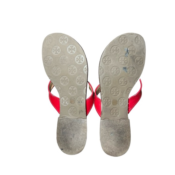 Tory Burch Breely Flower Sandal Sz 6.5 Red Poppy - Picture 2 of 3